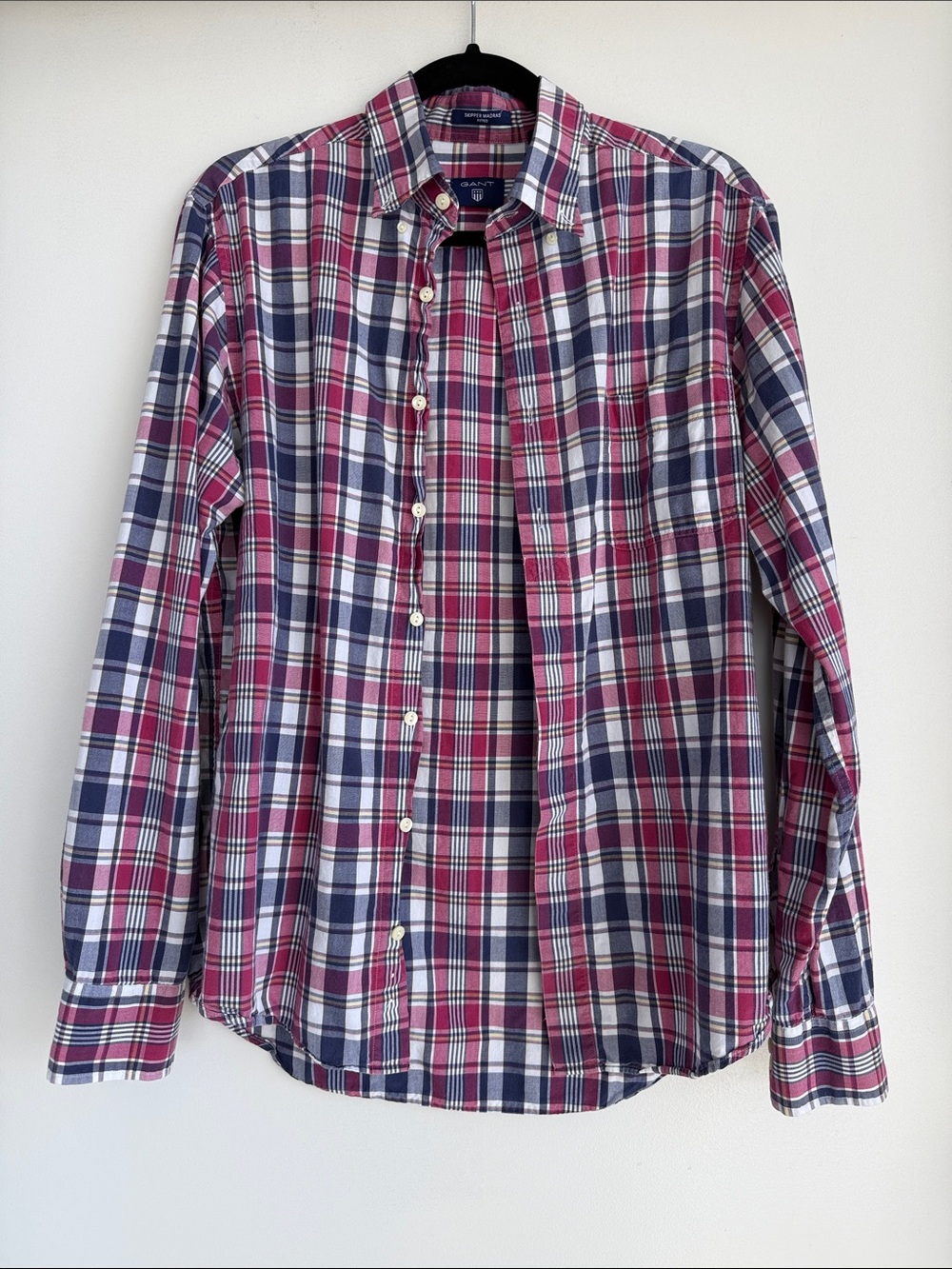 GANT Skipper Madras Fitted Plaid Button Down Shirt L